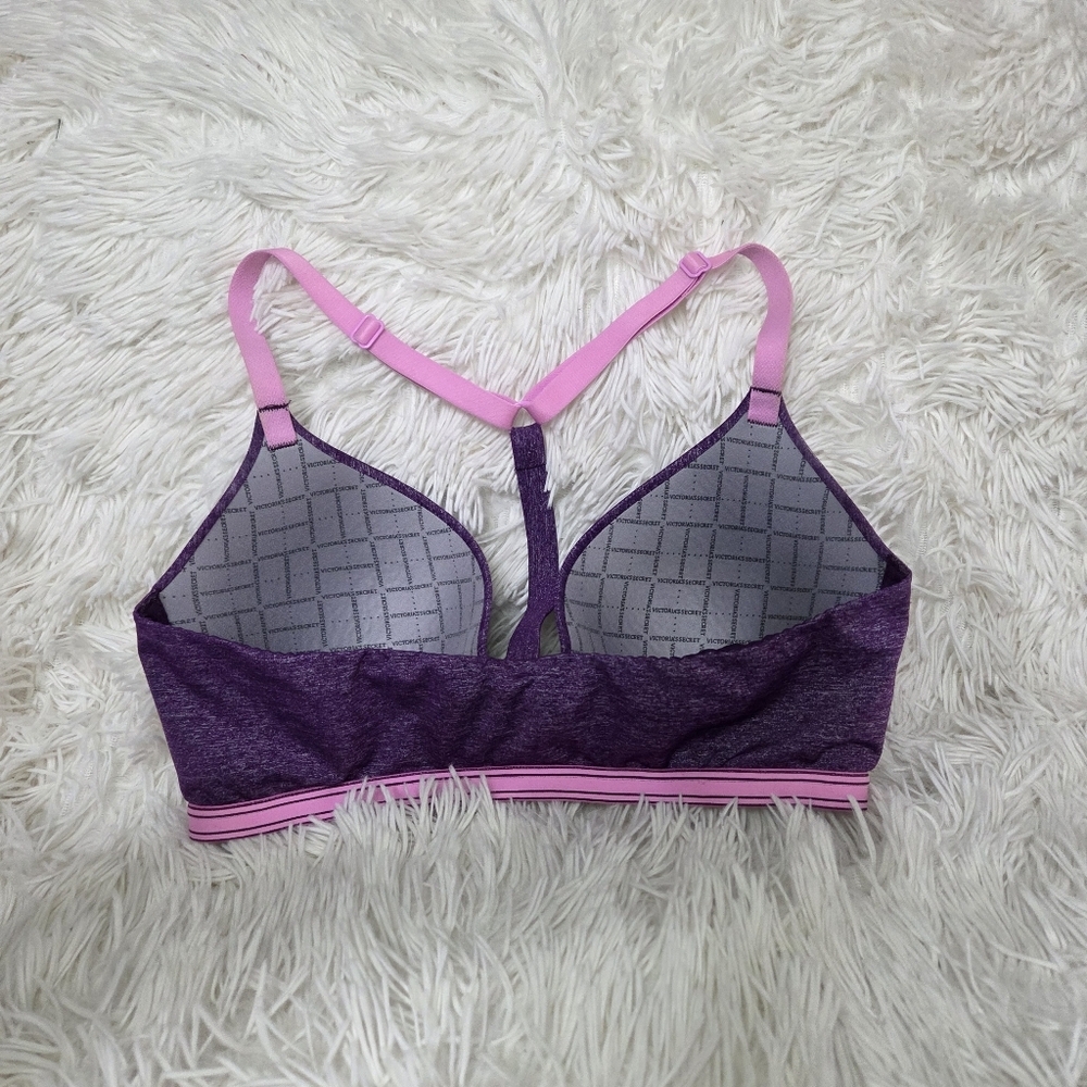 Victoria's Secret Bra Semi Demi Racerback Front Closure Underwire Purple Sz 34D - Picture 2 of 6